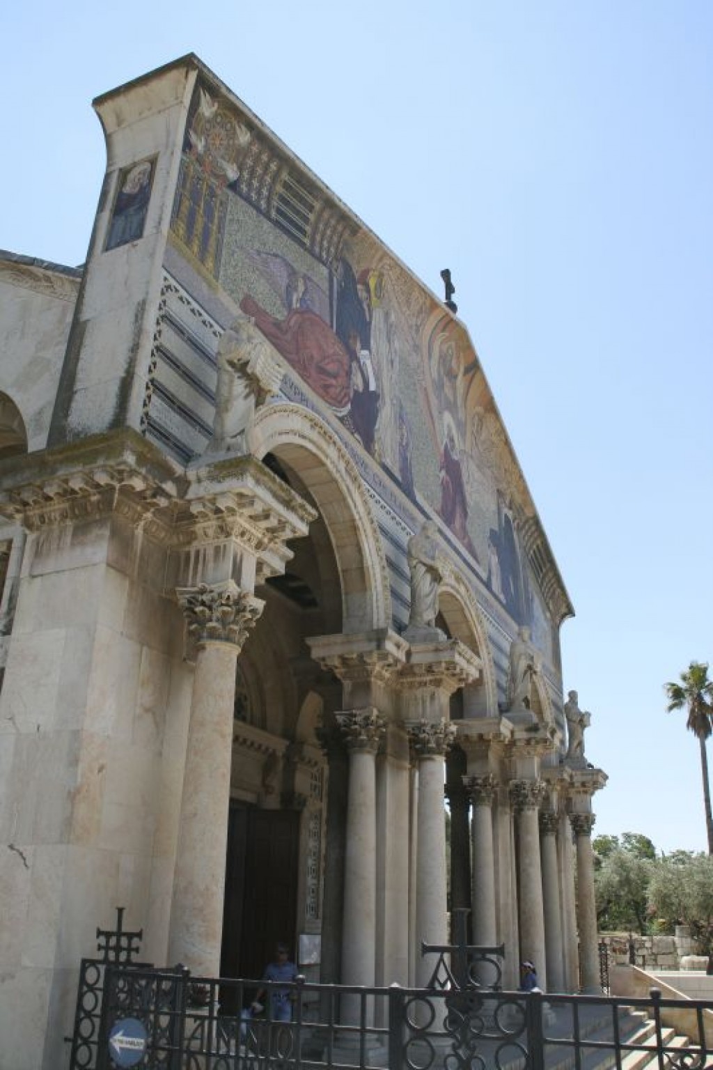 The front of the Church of All Nations.   Inside is where Jesus Christ is said to have prayed the night of his arrest.